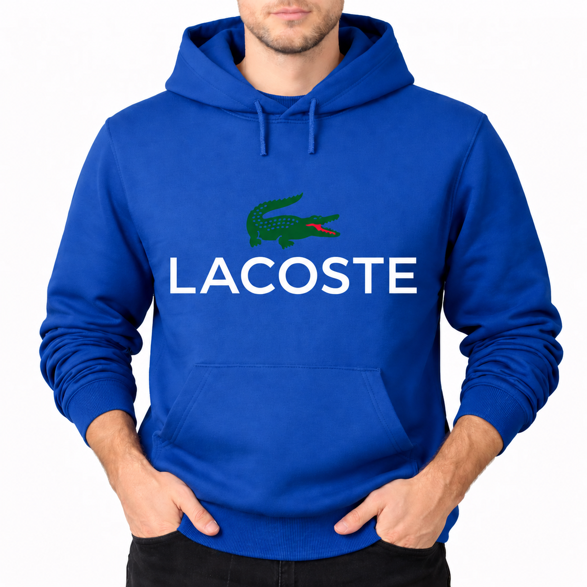 Men's Lacoste Pullover Hoodie - Blue