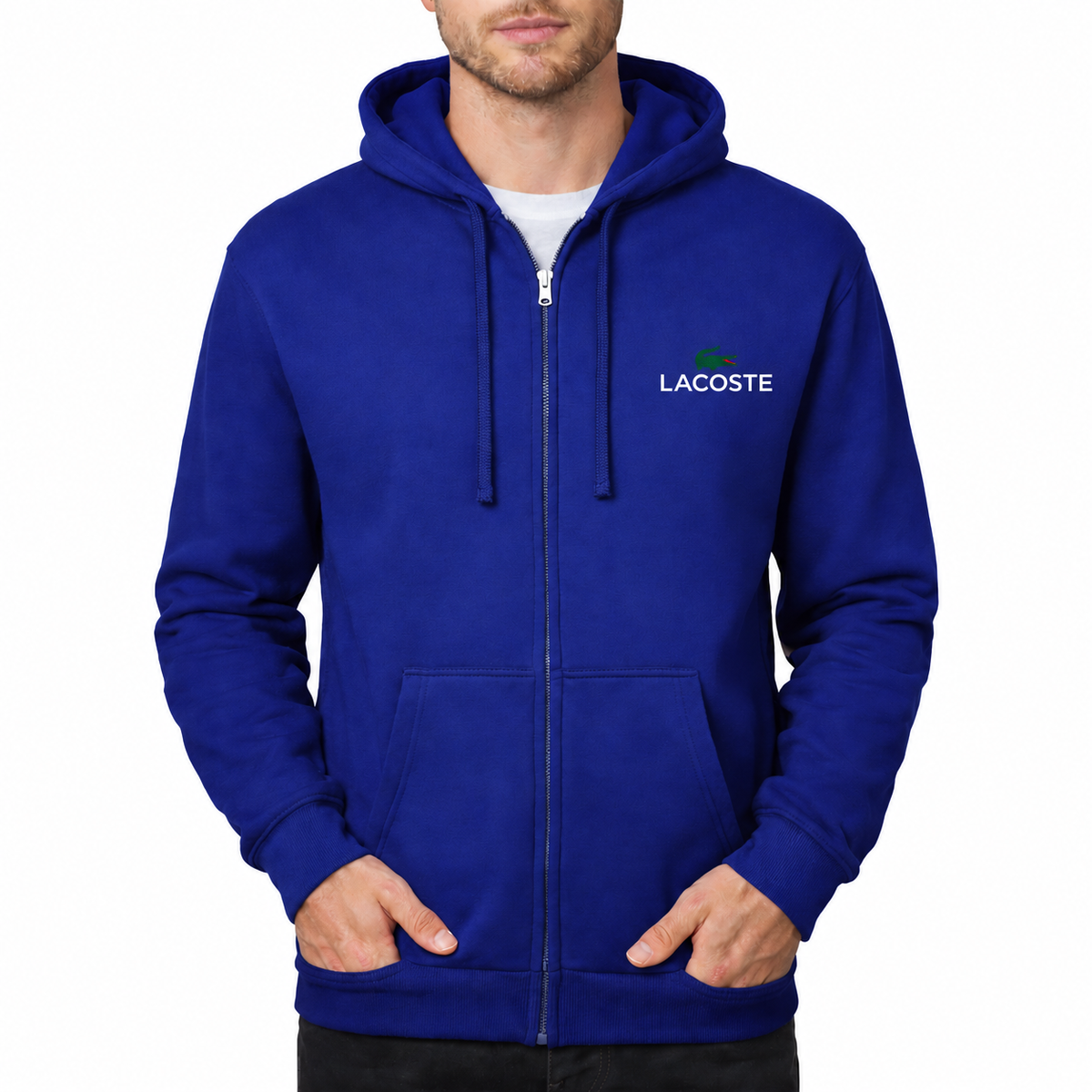 Lacoste Zipper Hoodie - Royal Blue