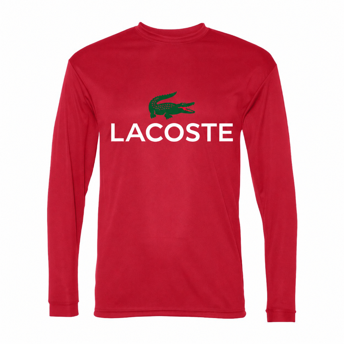 Men's Lacoste Polyester Long Sleeve T-Shirt - Red