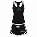 Women's Lacoste tank top and shorts set, Black