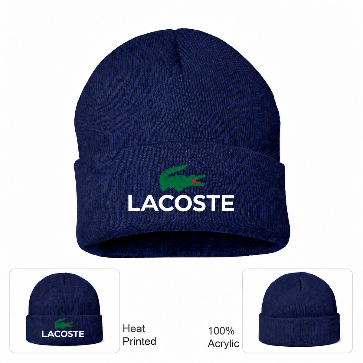 Lacoste beanie, Navy | white lettering