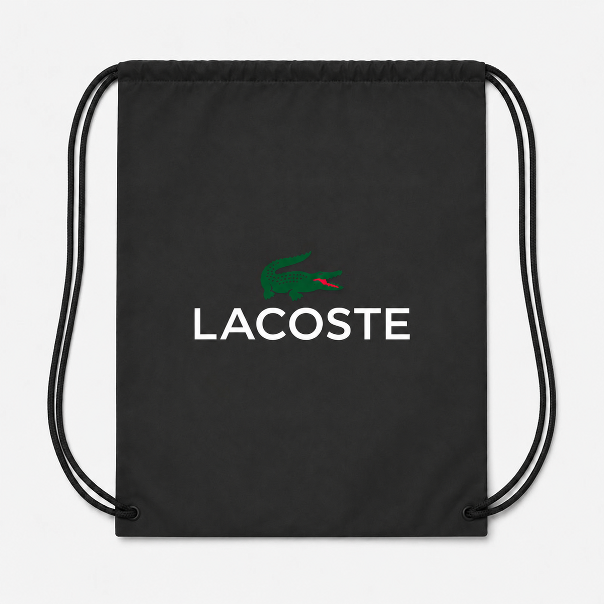 Lacoste Drawstring Bag - Black | white lettering