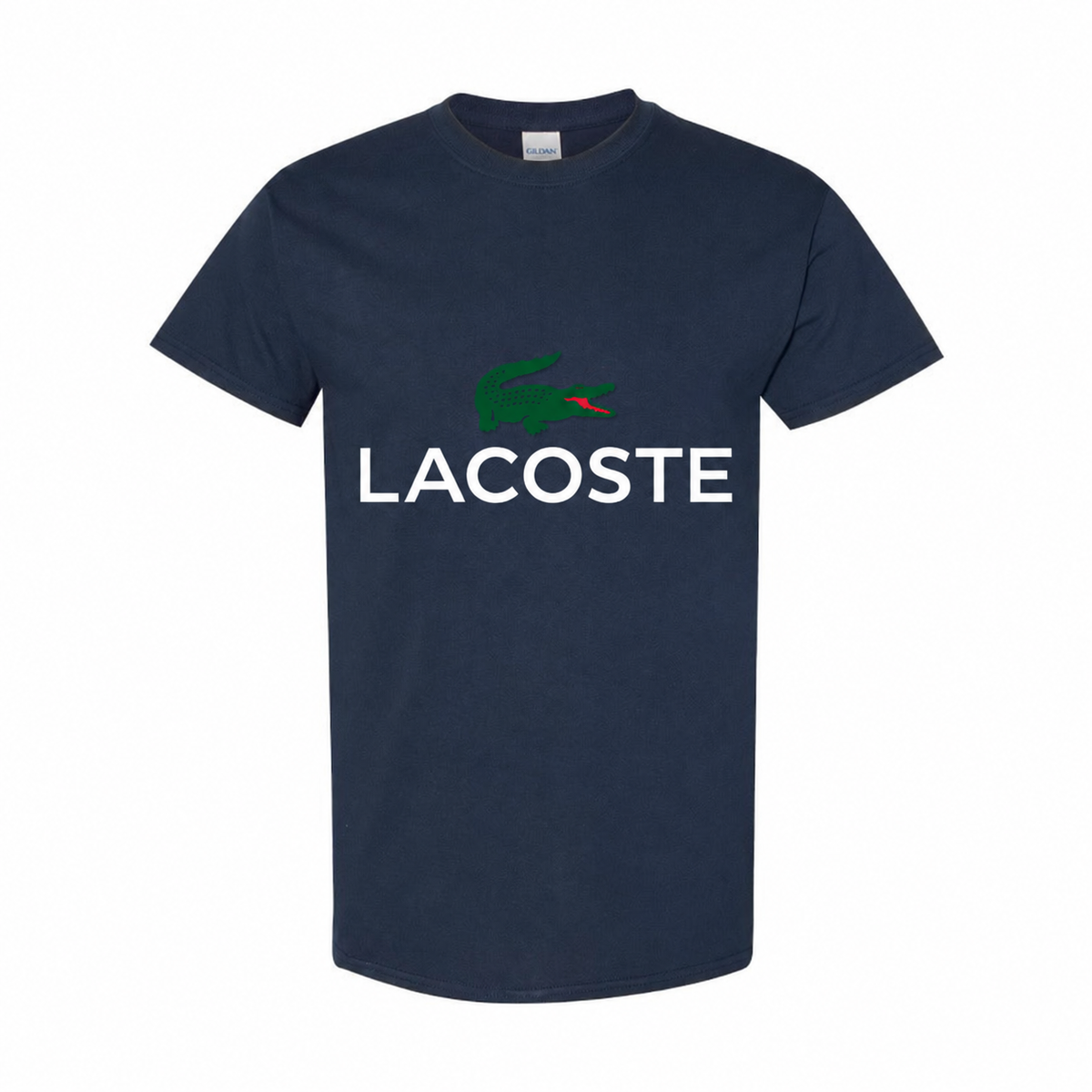 Men's Lacoste Cotton T-Shirt - Navy with white lettering