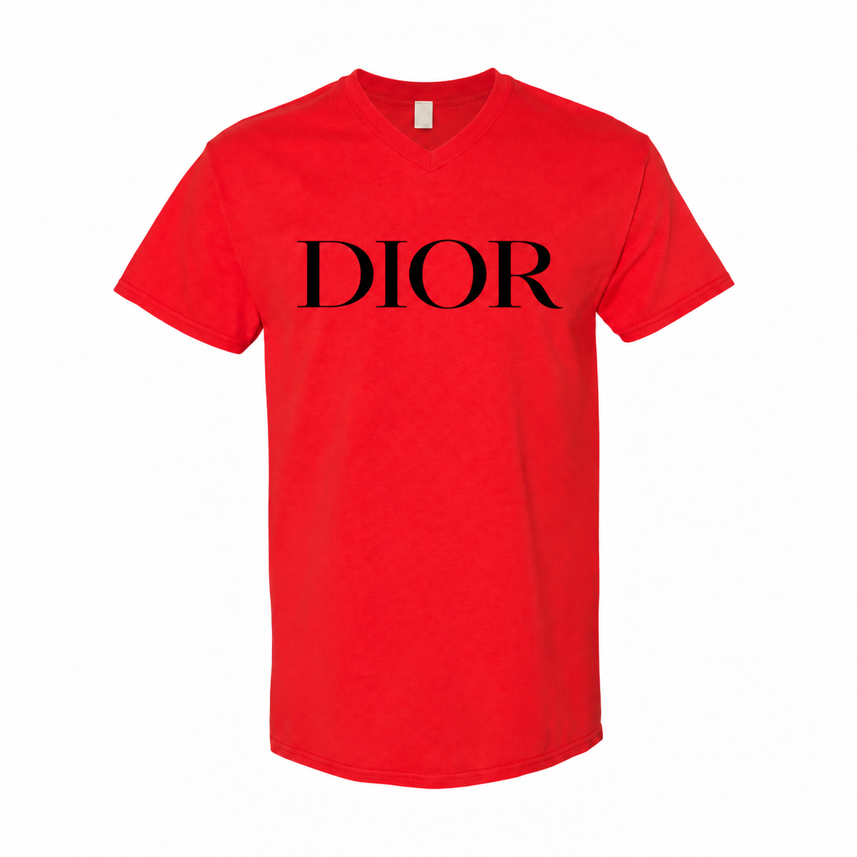 Men's Dior Cotton V-Neck T-Shirt - Red