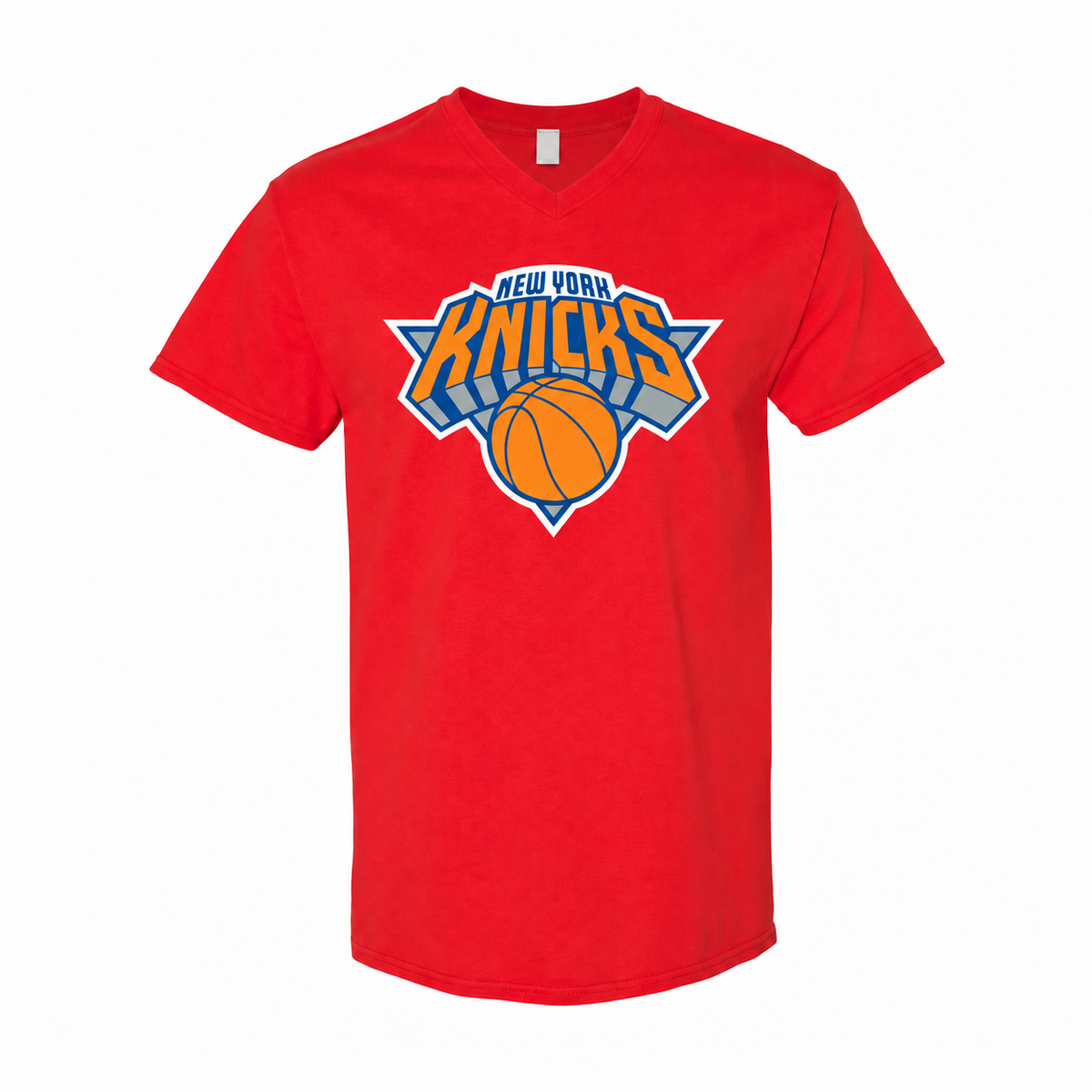 Men's New York Knicks Cotton V-Neck T-Shirt - Red