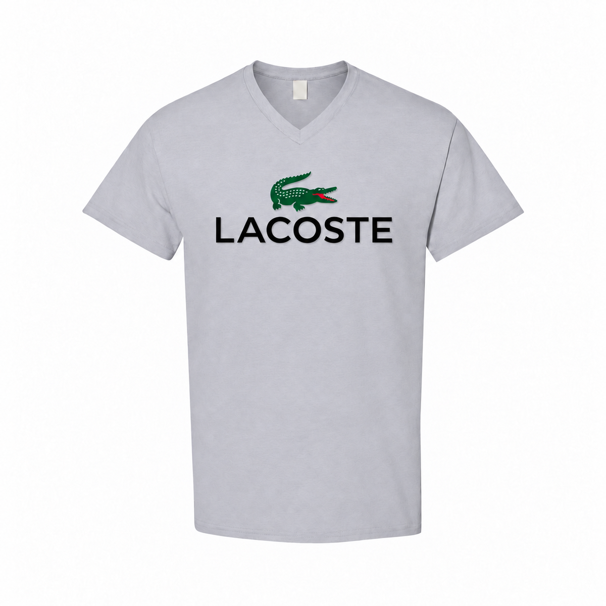 Men's Lacoste Cotton V-Neck T-Shirt - Gray