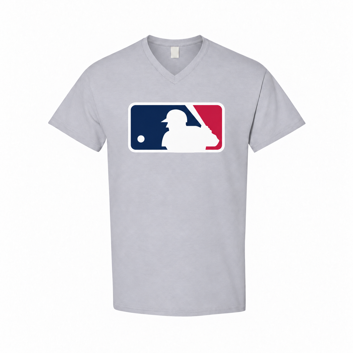 Men's Major League Baseball Cotton V-Neck T-Shirt - Gray
