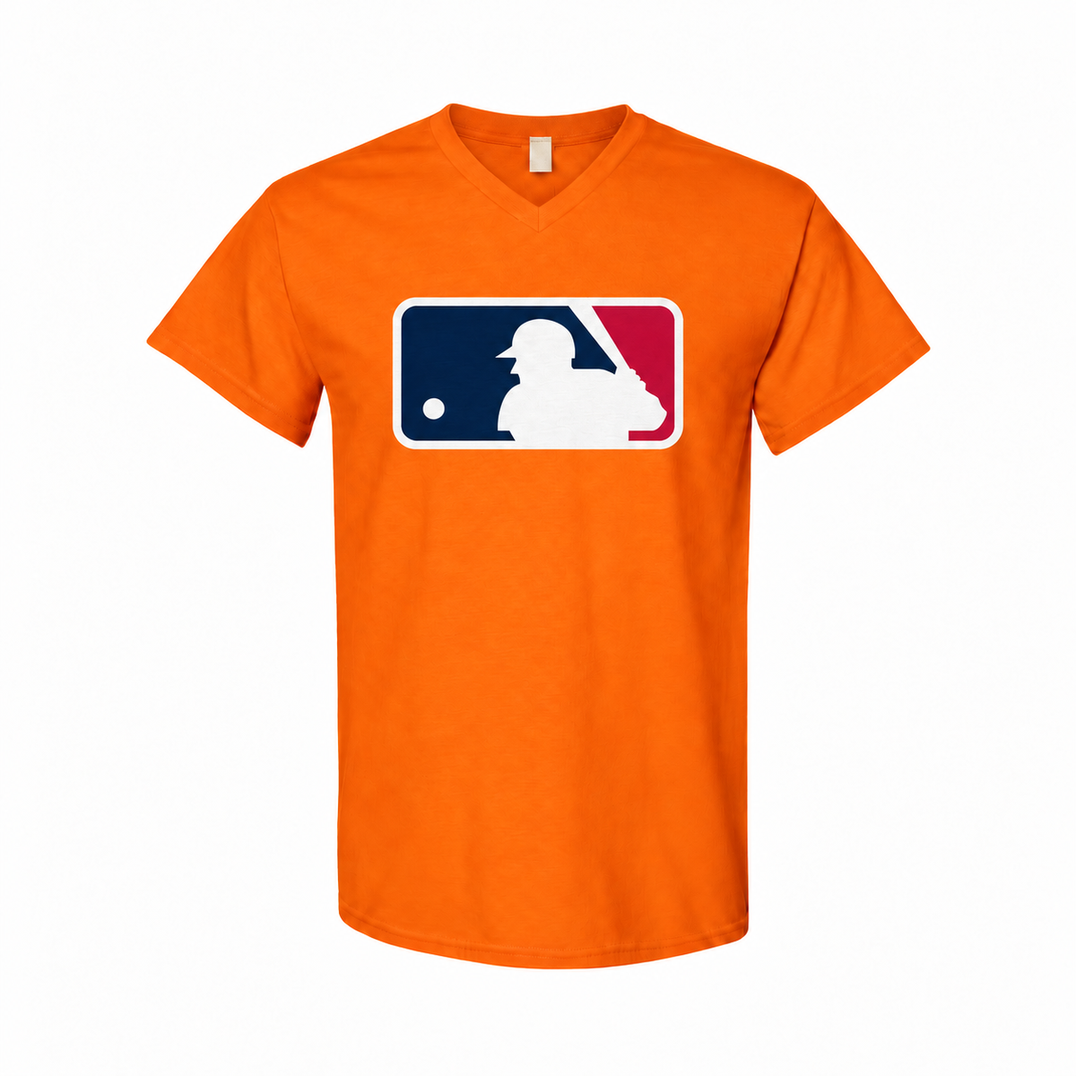 Men's Major League Baseball Cotton V-Neck T-Shirt - Orange