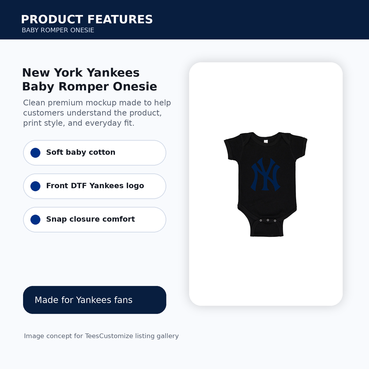 New York Yankees Baby Romper Onesie features image