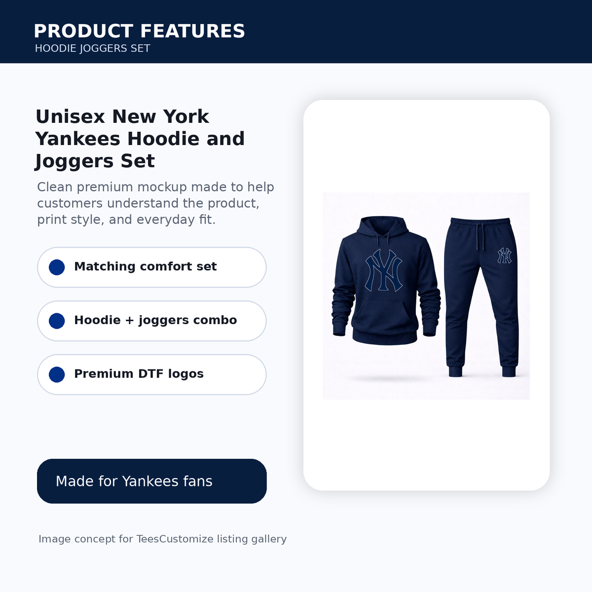 Unisex New York Yankees Hoodie and Joggers Set features image