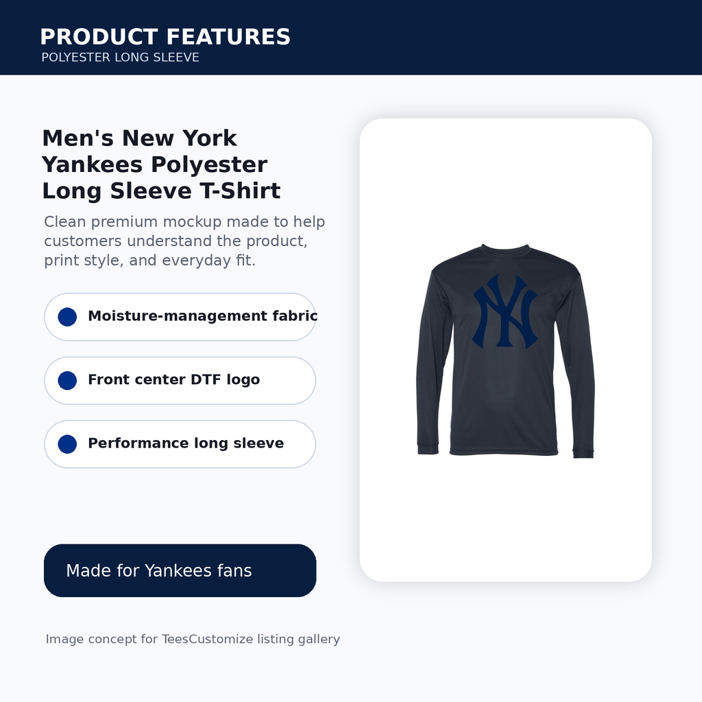 Men's New York Yankees Polyester Long Sleeve T-Shirt features image