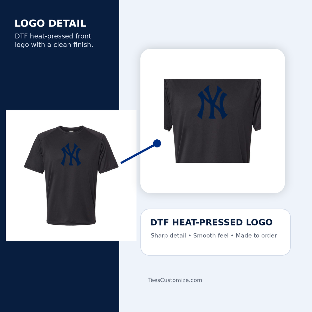 Youth New York Yankees Polyester T-Shirt DTF detail image