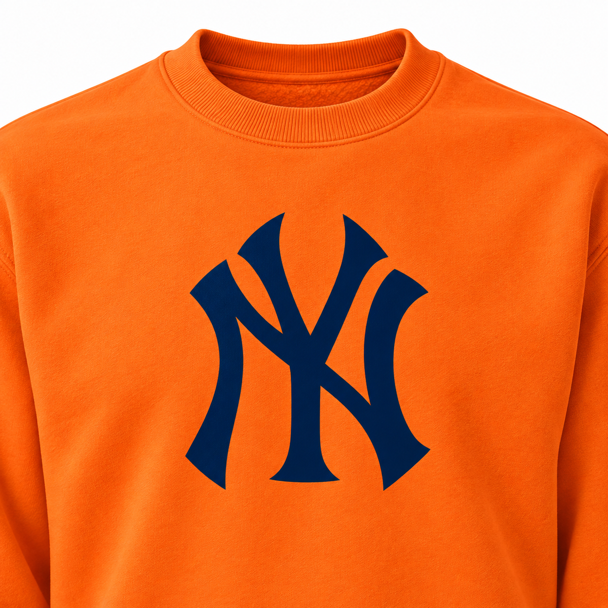 Orange New York Yankees crewneck sweatshirt - DTF print close-up