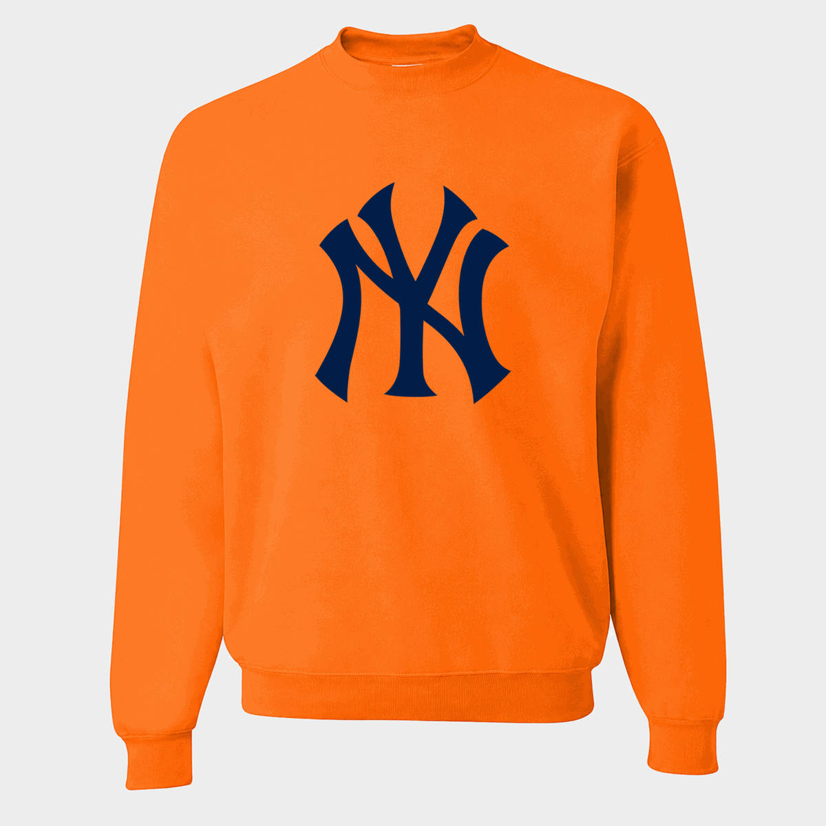 Orange New York Yankees crewneck sweatshirt - front view