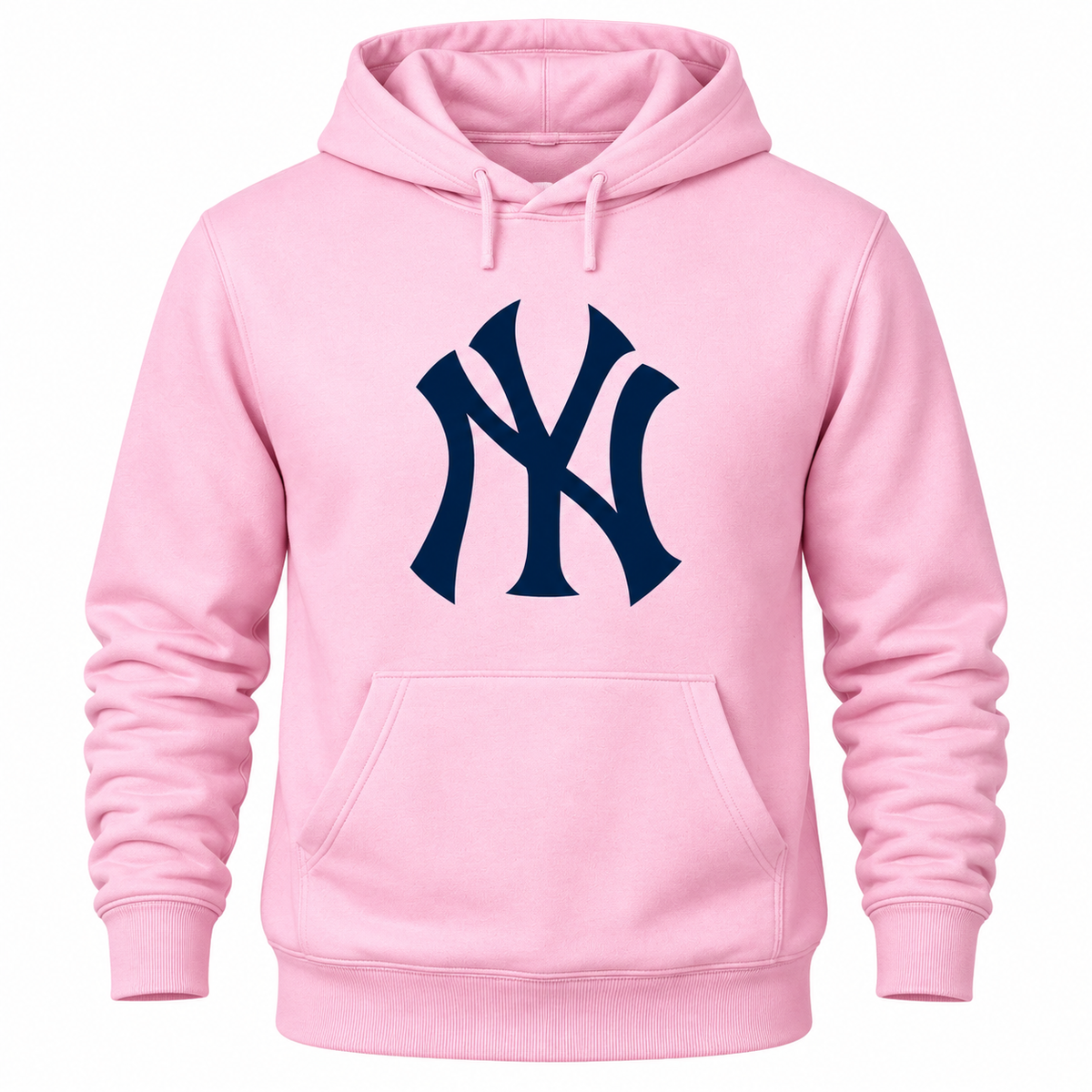 Pink New York Yankees pullover hoodie - front view