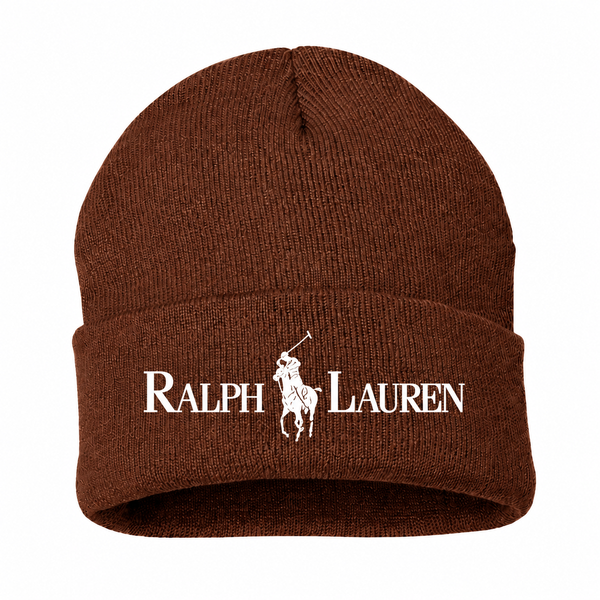 Polo Ralph Lauren white-logo beanie in Brown