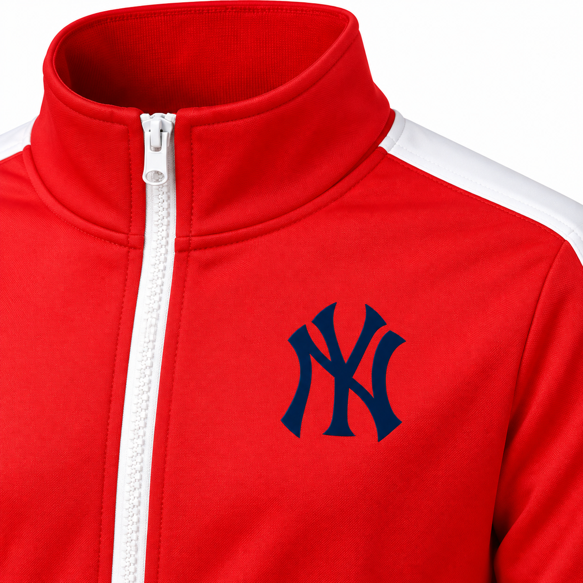 Red New York Yankees dri-fit tracksuit - DTF print close-up