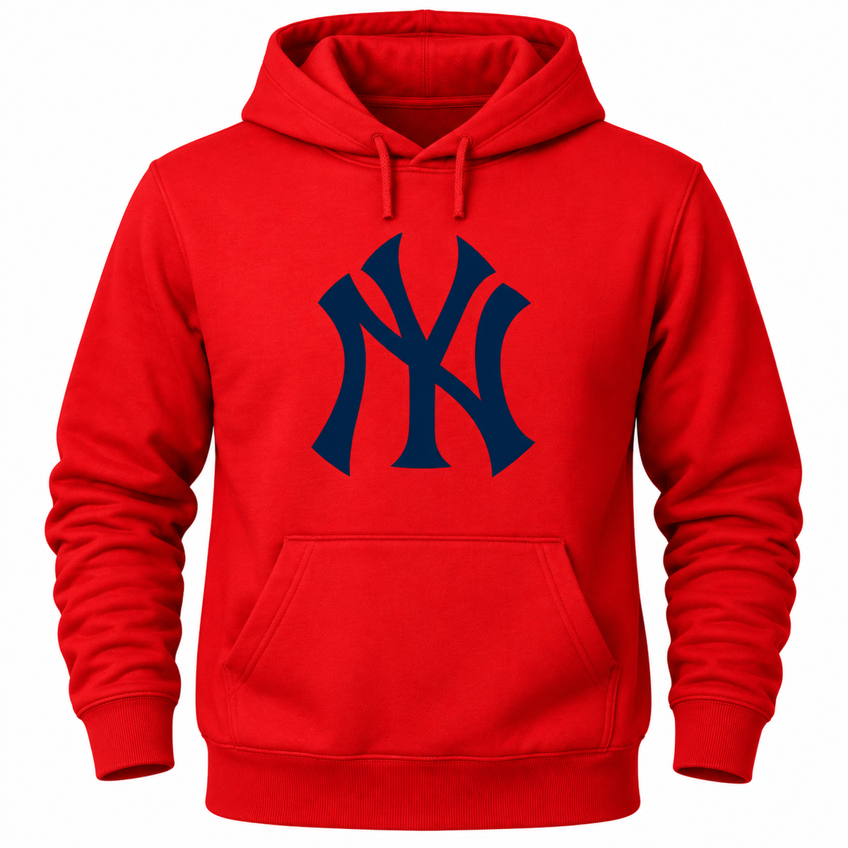 Red New York Yankees pullover hoodie - front view