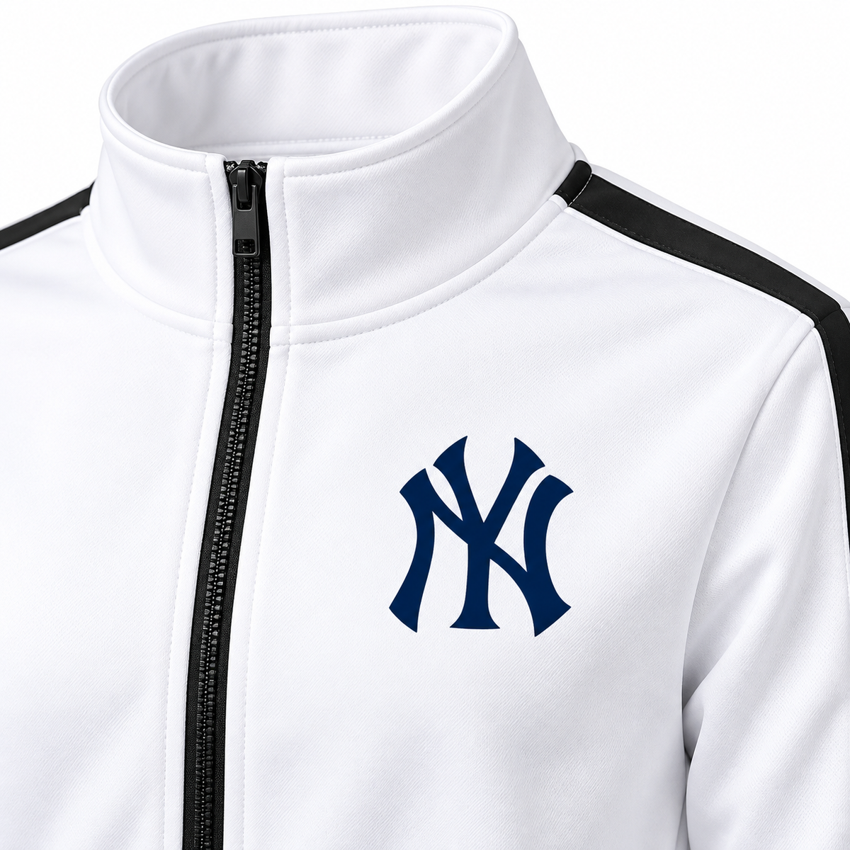 White New York Yankees dri-fit tracksuit - DTF print close-up