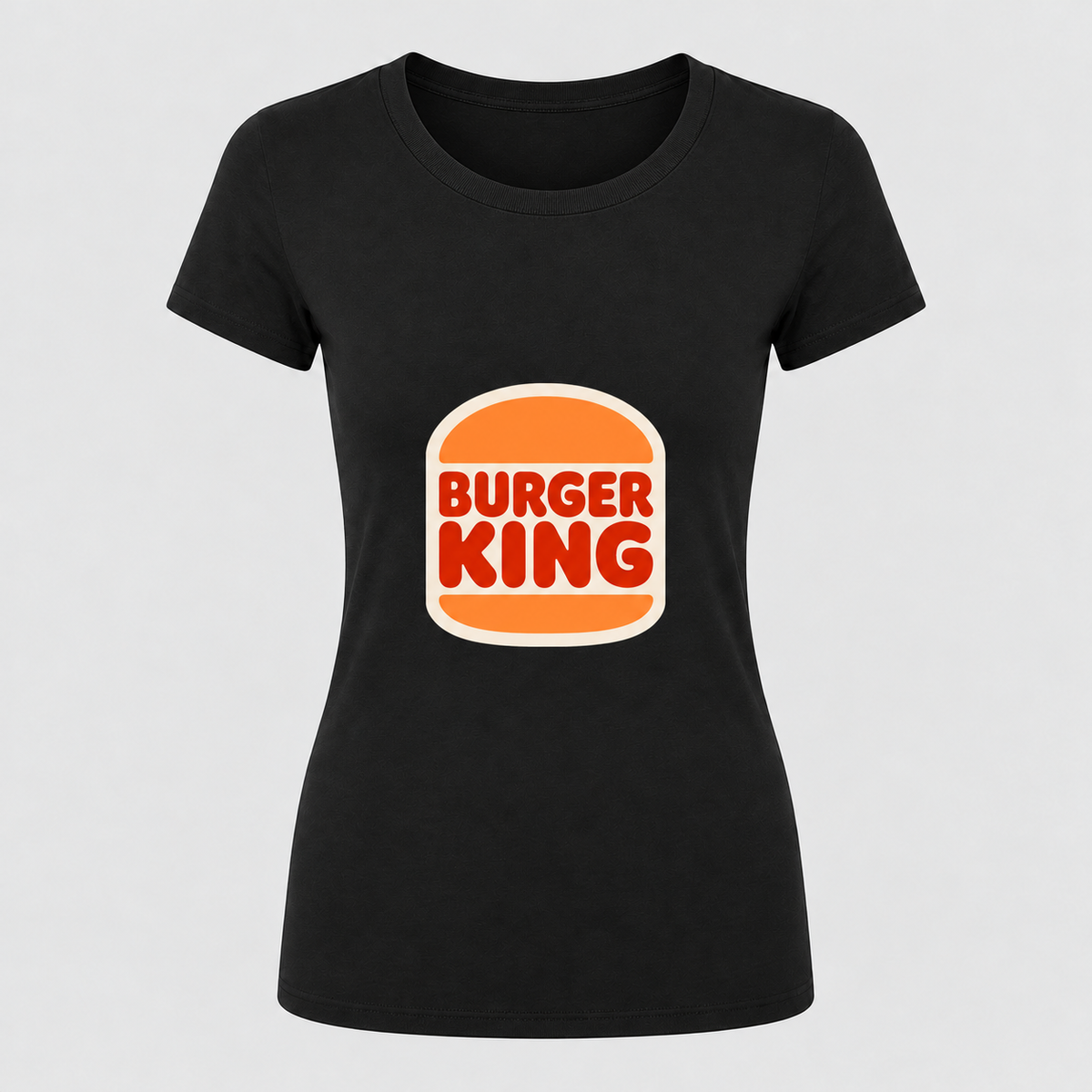 Women's burger king round-neck T-shirt, black