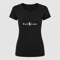 Women's polo white design round-neck T-shirt, black