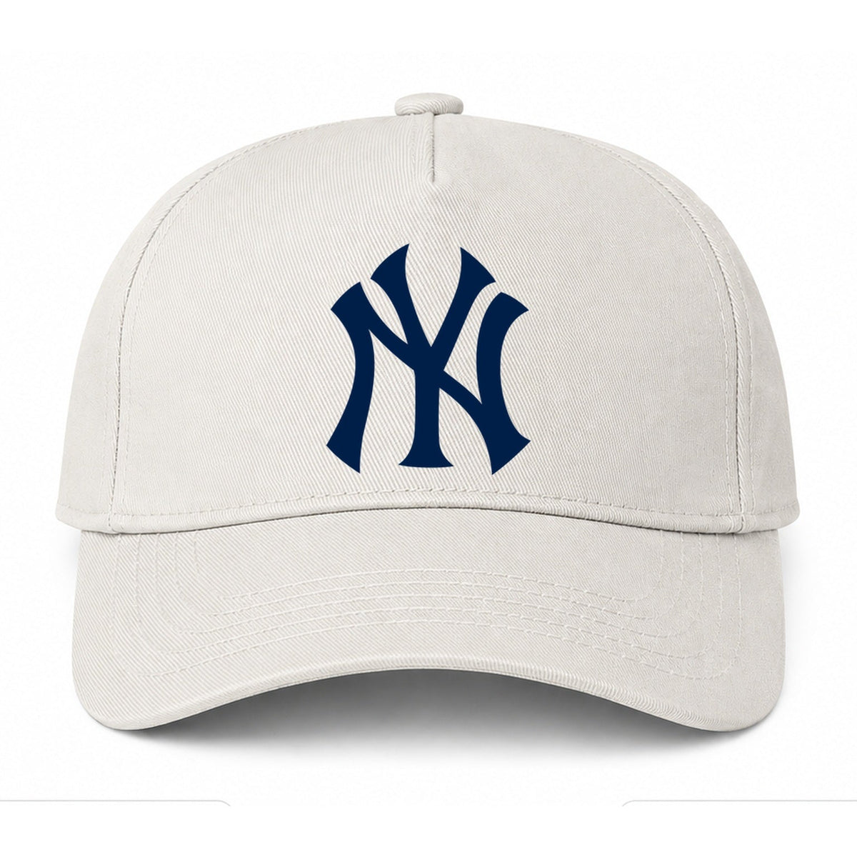 Beige New York Yankees dad baseball cap hat - front view