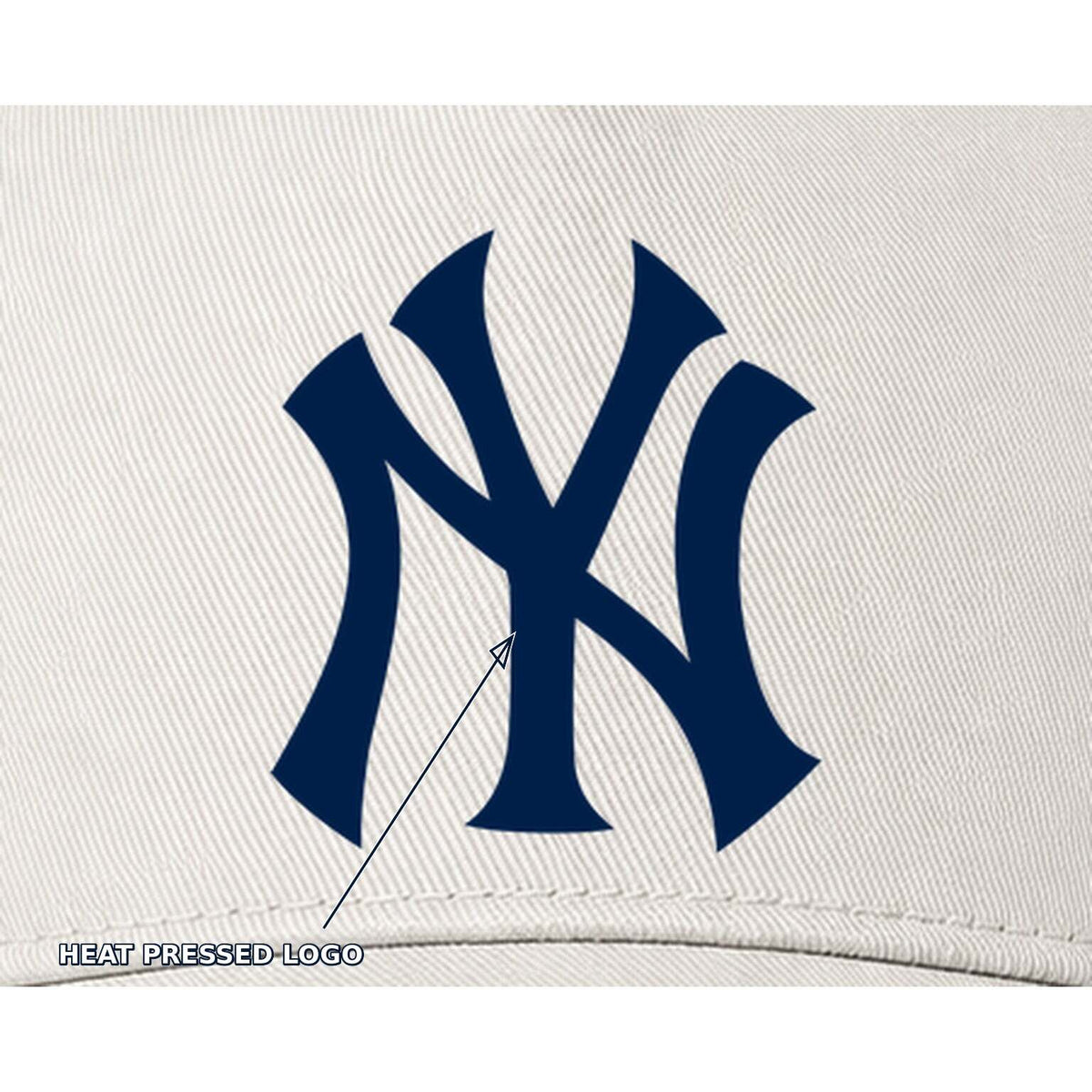 Beige New York Yankees dad baseball cap hat - heat pressed logo callout