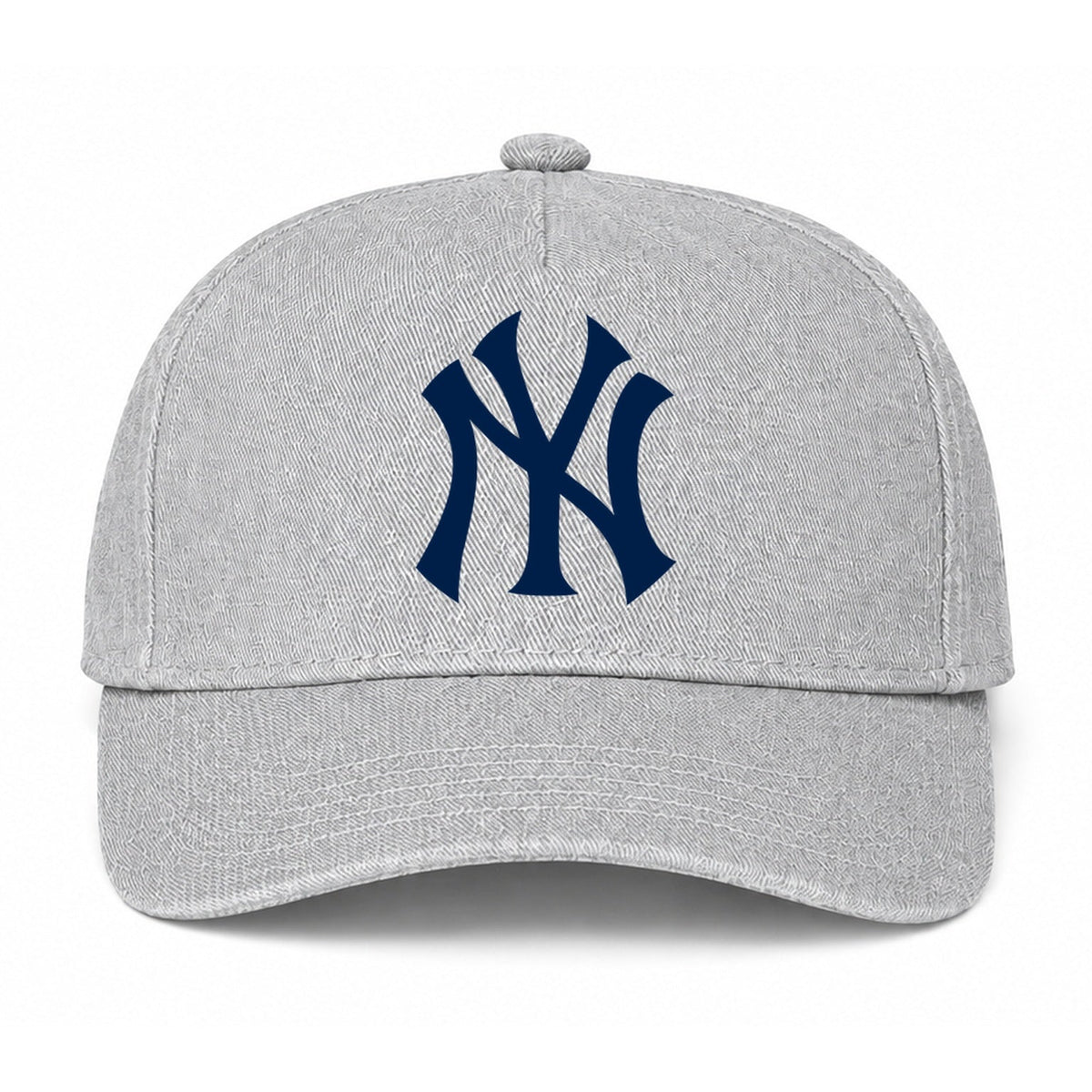 Gray New York Yankees dad baseball cap hat - front view