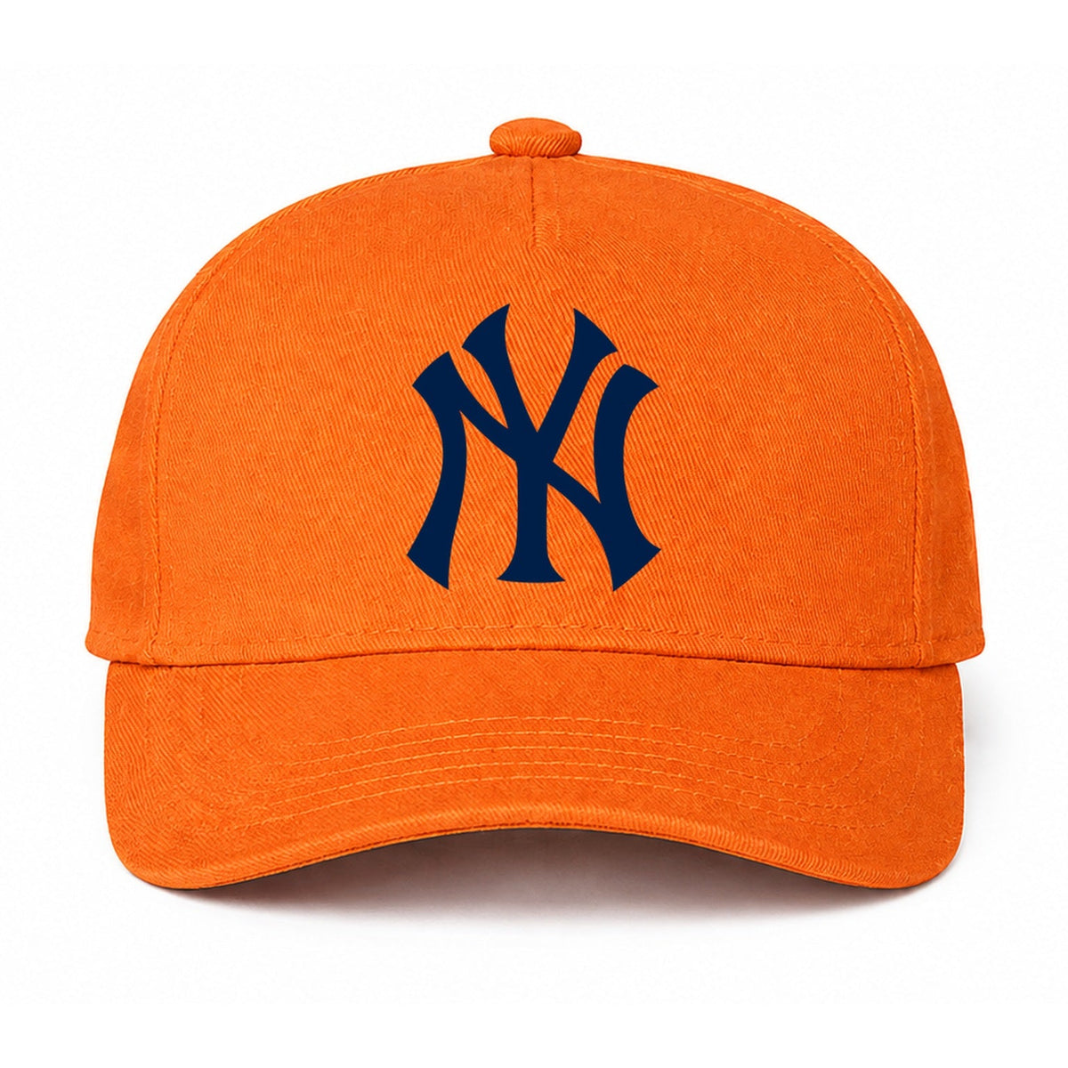 Orange New York Yankees dad baseball cap hat - front view