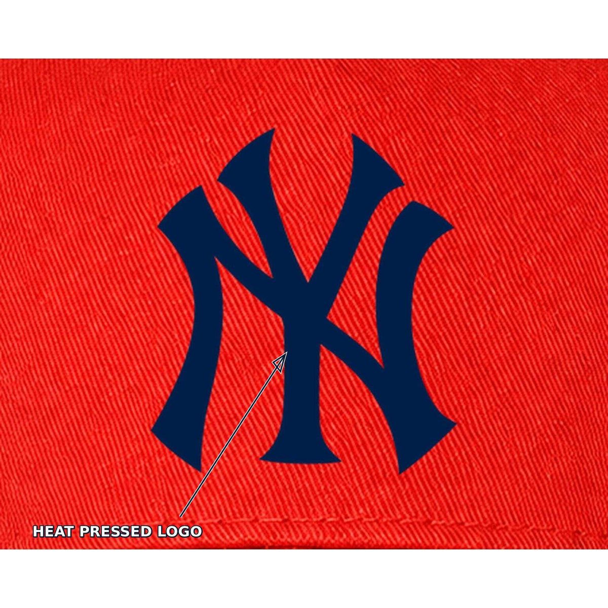 Red New York Yankees dad baseball cap hat - heat pressed logo callout
