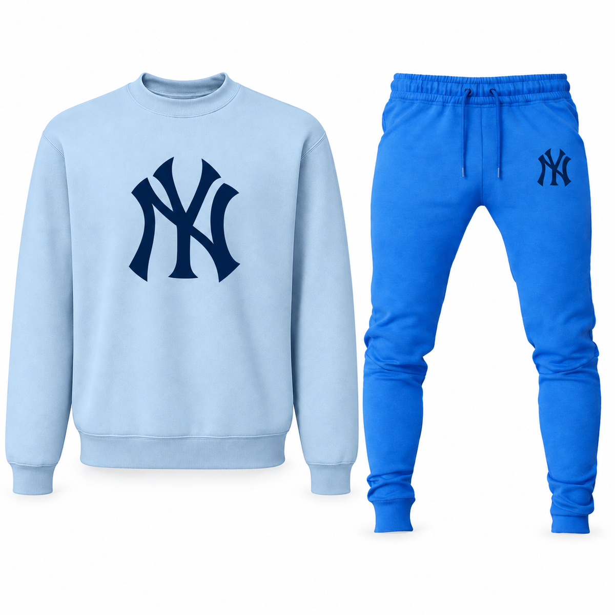 Men's New York Yankees sweatshirt and joggers set, Sky Blue