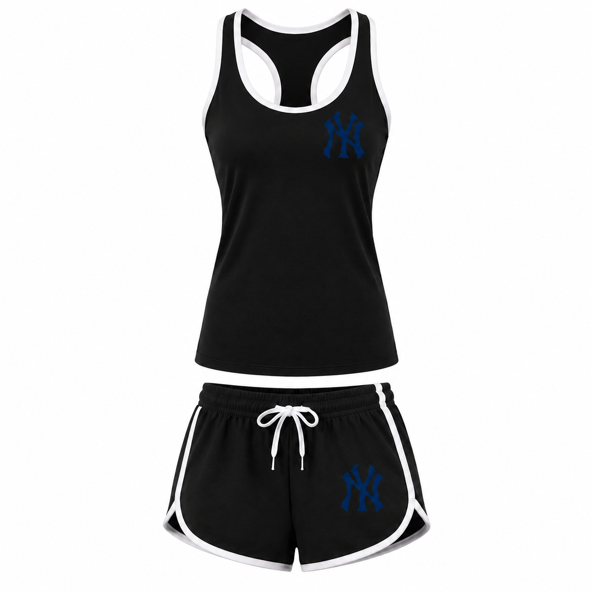Women's New York Yankees tank top and shorts set, Black
