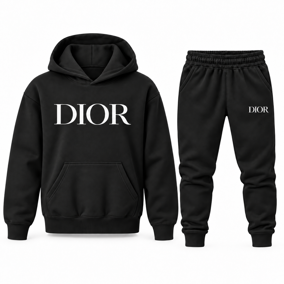 Youth Dior Hoodie Jogger Set in Black