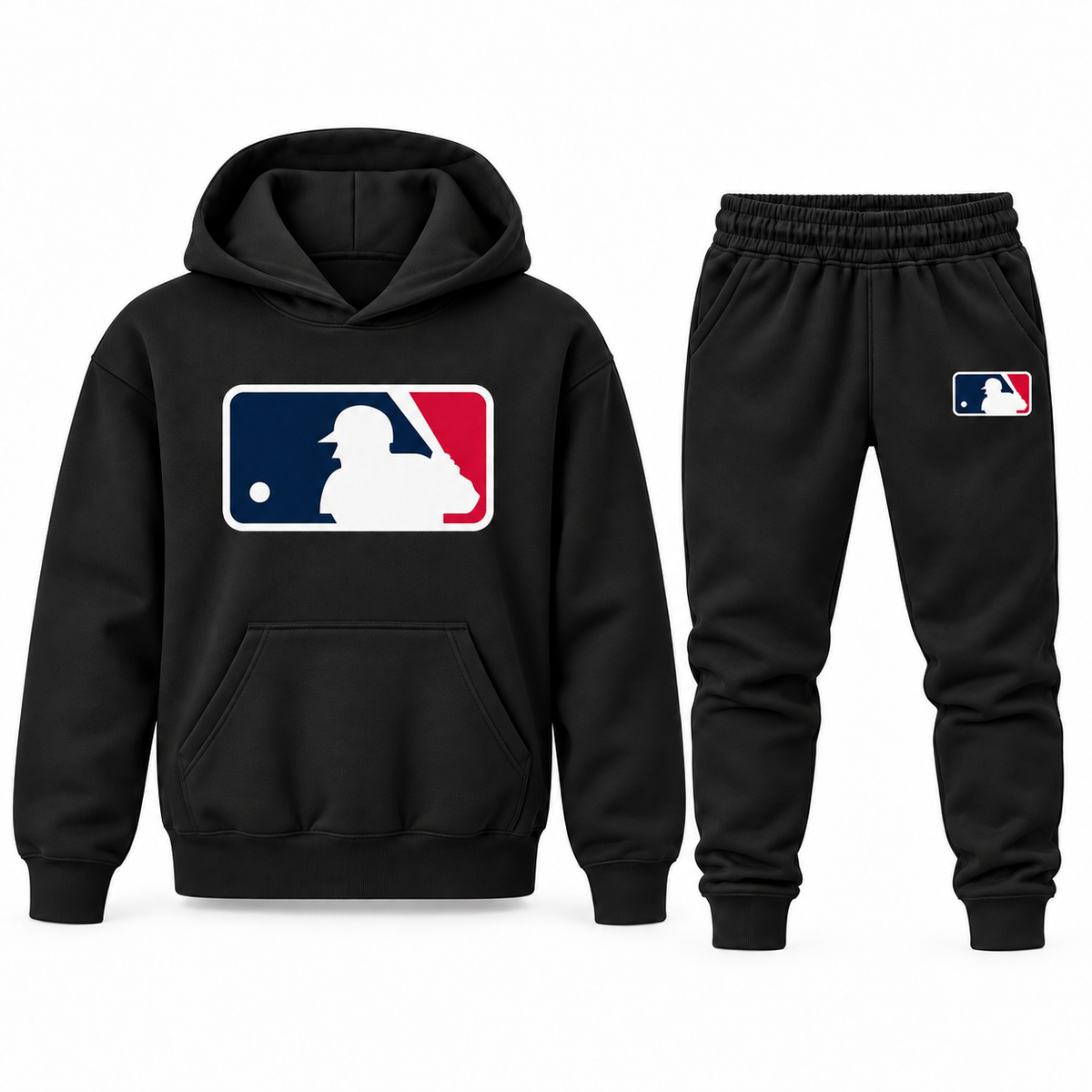 Youth MLB Hoodie Jogger Set in Black