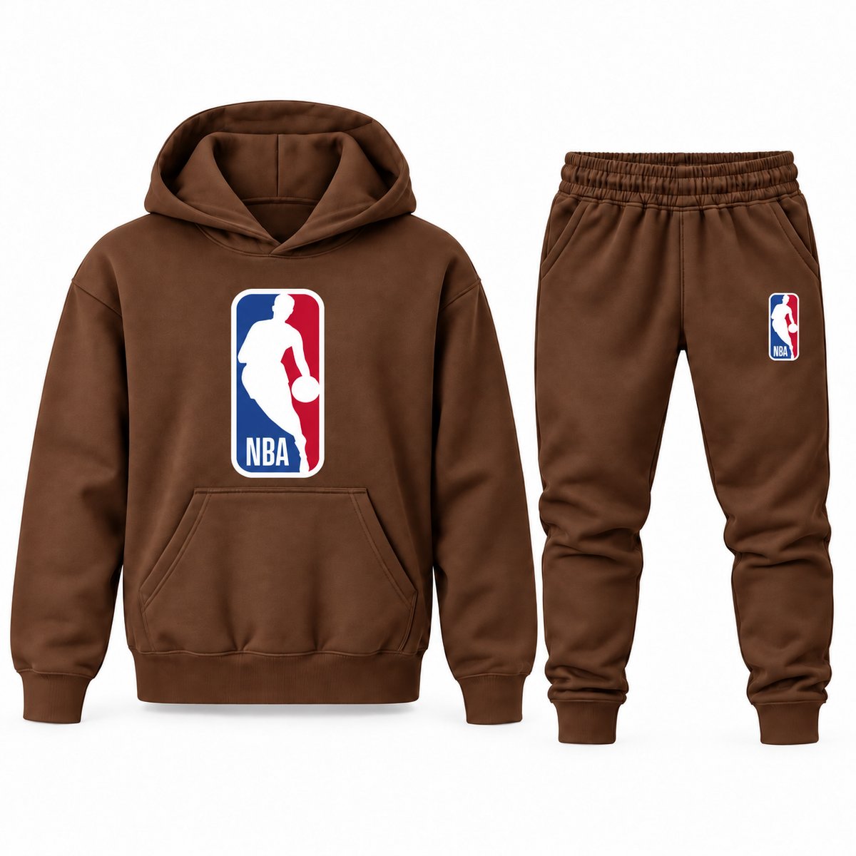 Youth NBA Hoodie Jogger Set in Brown