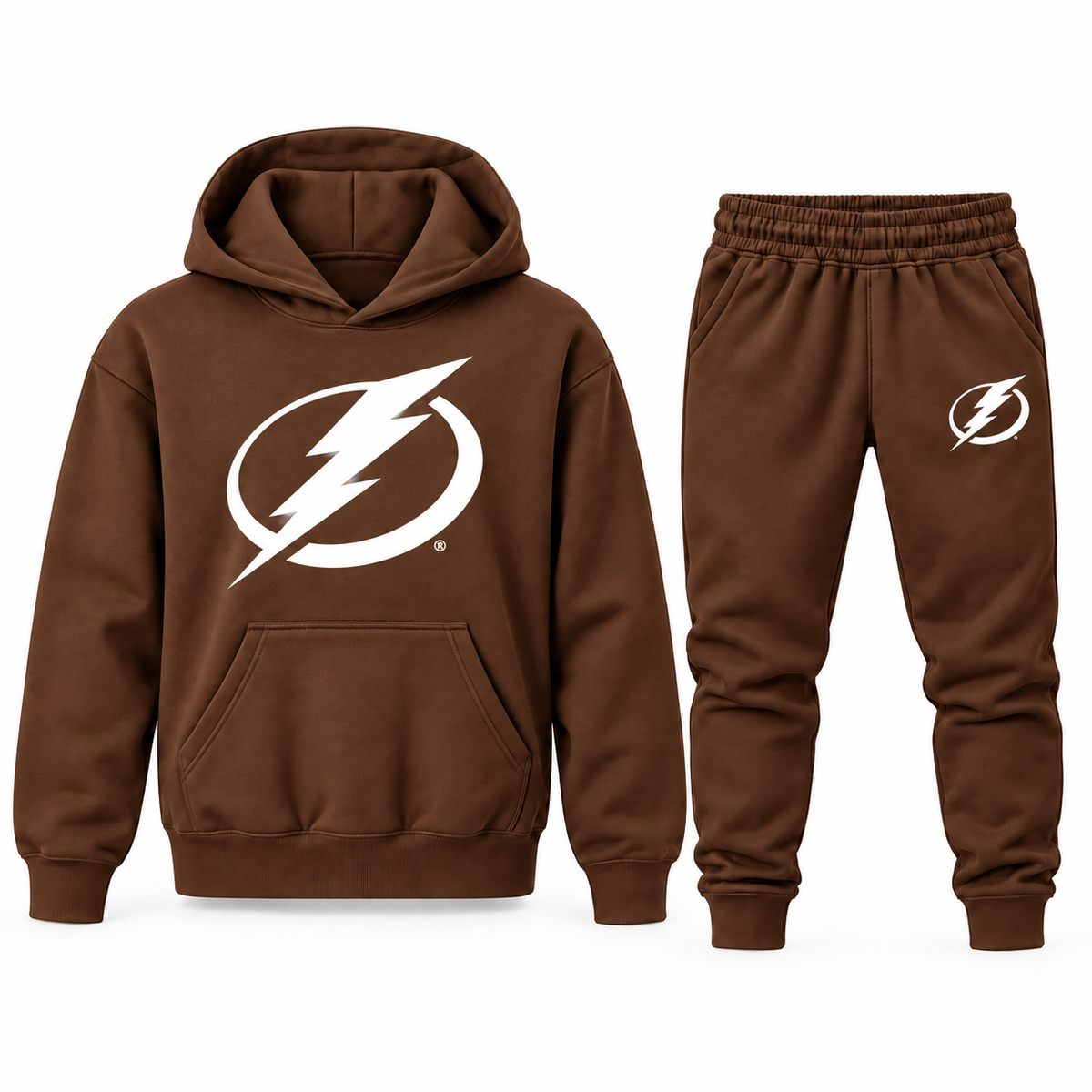 Youth Tampa Bay Lightning Hoodie Jogger Set in Brown